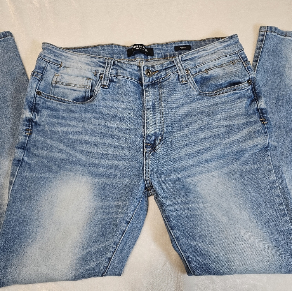 Kenneth Cole New York Light Wash Denim Slim Fit Jeans Men Size 34x30